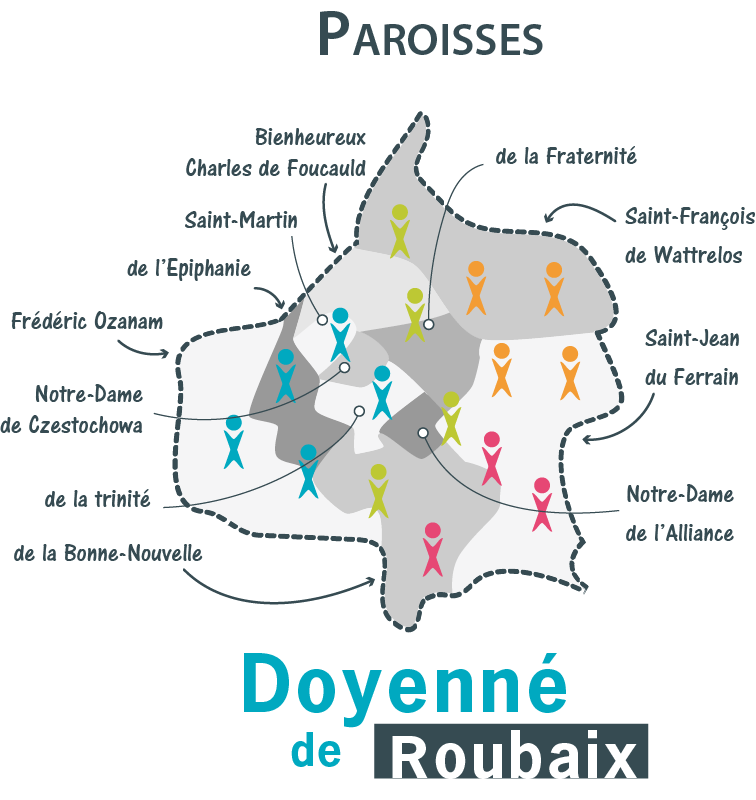 carte du Doyenné de Roubaix